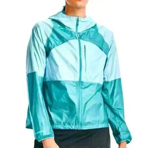 NWT Under Armour Impasse Trail Hooded jacket Sz L in blue / turquoise